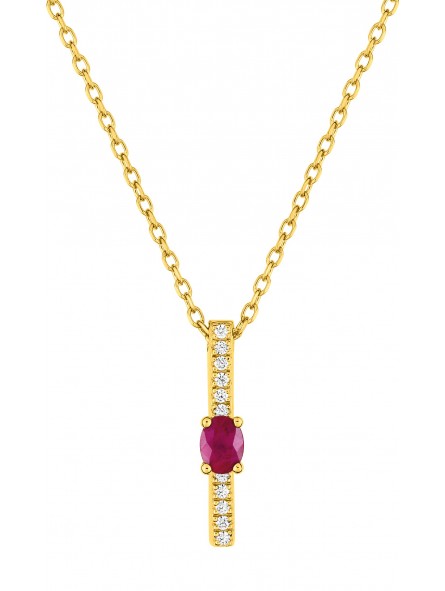 Collier Rubis et Oxyde - or375
