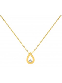 Collier diamant 0,01 ct  or375