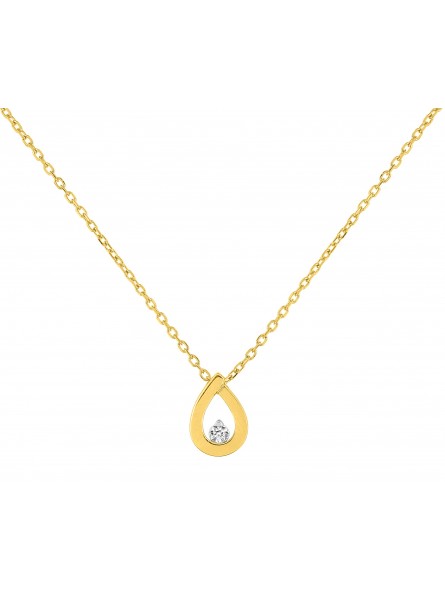 Collier diamant 0,01 ct  or375