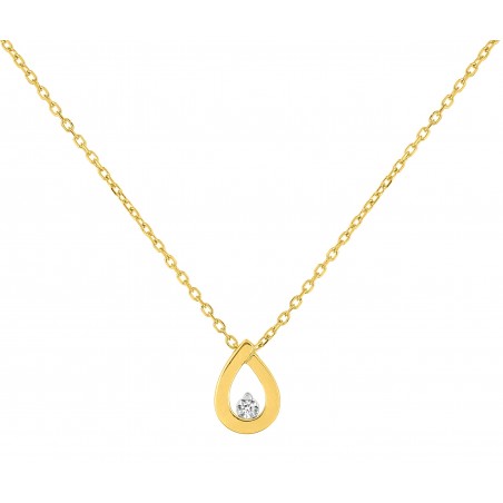 Collier diamant 0,01 ct  or375