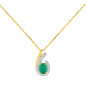 Collier émeraude diamant 0,012 CT or375