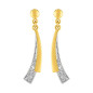 Boucles d'oreilles pendants courbes diamants  0,02 ct
