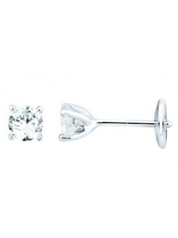 Boucles d'oreilles diamants, fermoir système alpa, or blanc 750/000
