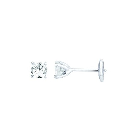 Boucles d'oreilles diamants, fermoir système alpa, or blanc 750/000