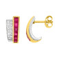Boucles d'oreilles Clous Rubis 2,15 ct -diamant 0,08 ct or 750