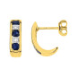 Boucles d'oreilles Saphir et diamant  0,02 ct or 750