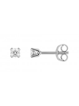 Boucles d'oreilles Clous diamant 0,20 gris or 750