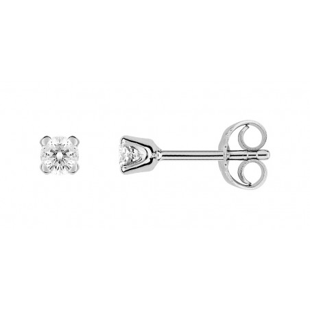 Boucles d'oreilles Clous diamant 0,20 gris or 750