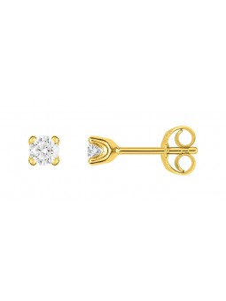 Boucles d'oreilles diamant 0,25 jaune or750