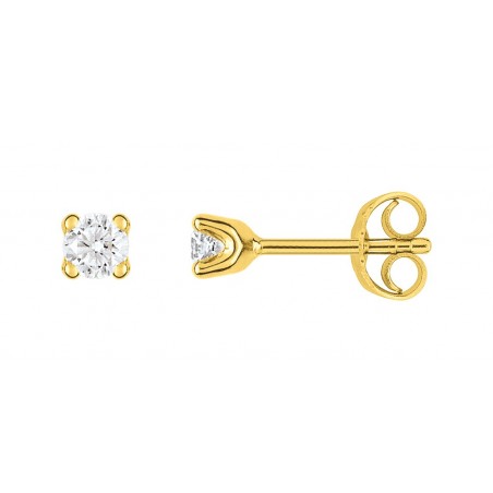 Boucles d'oreilles diamant 0,25 jaune or750