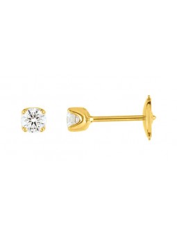 Boucles d'oreilles diamant 0,40 jaune or750