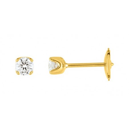 Boucles d'oreilles diamant 0,40 jaune or750