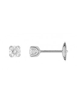 Boucles d'oreilles diamant 0,50 gris or750
