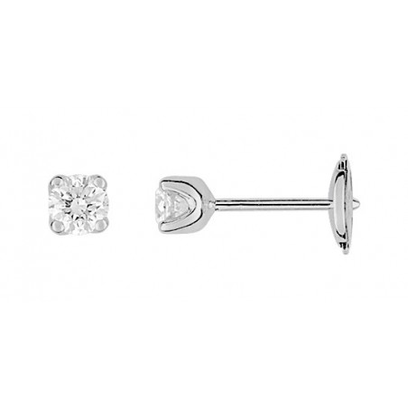Boucles d'oreilles diamant 0,50 gris or750