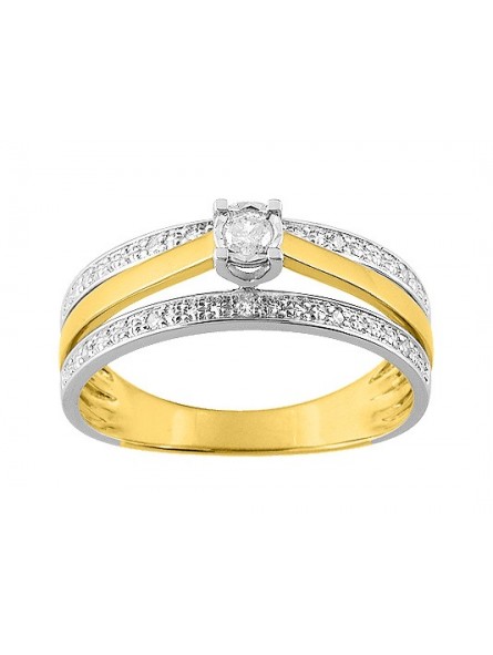 Bague diamant 0,06 et 0,04 ct