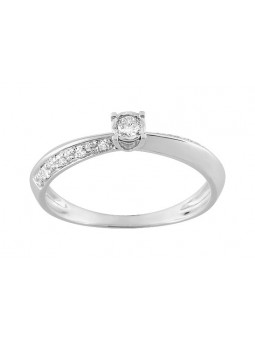 Bague diamant  0,10 gris or750