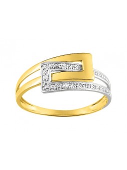 Bague diamant 0,015 bicolore 750