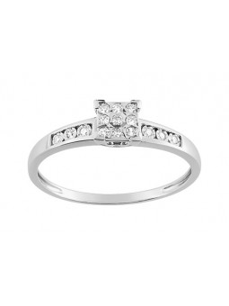 Bague diamant 0,09 or gris