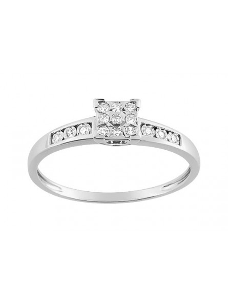 Bague diamant 0,09 or gris