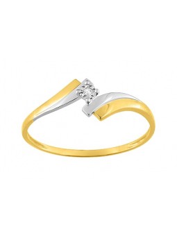 Bague  Diamant 0,006 BICOLOR OR750