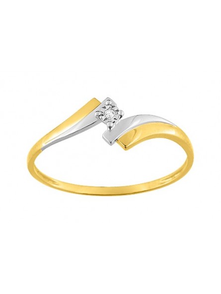 Bague  Diamant 0,006 BICOLOR OR750