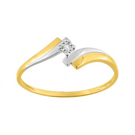 Bague  Diamant 0,006 BICOLOR OR750