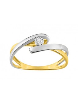 Bague diamant 0,03 bicolore 750