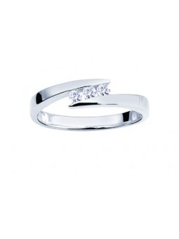 Bague diamant 0.12ct GH SI or blanc