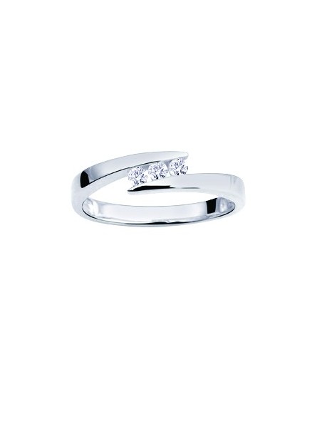 Bague diamant 0.12ct GH SI or blanc