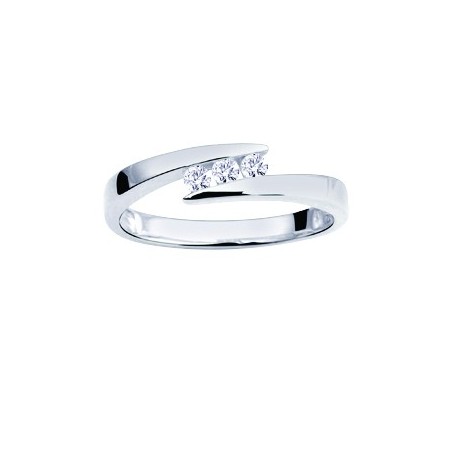 Bague diamant 0.12ct GH SI or blanc