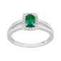 Bague  émeraude 0.50 et diamant  0.12 or gris 750
