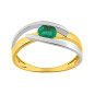 Bague émeraude - or750 Bicolore