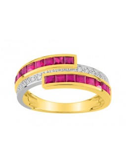 Bague  Rubis 1.33 cts diamant 0,06 ct or 750