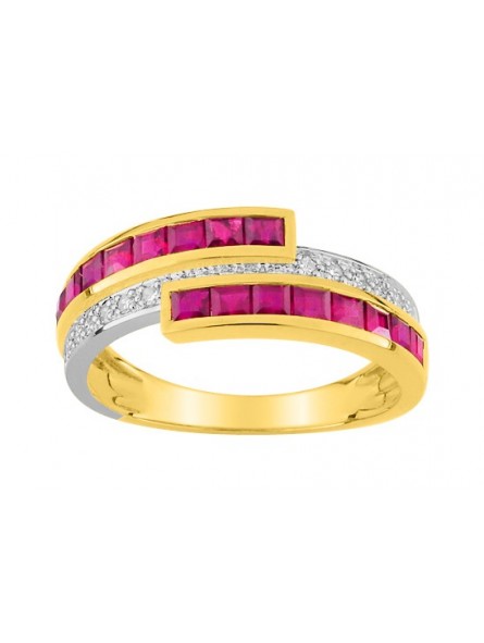 Bague  Rubis 1.33 cts diamant 0,06 ct or 750