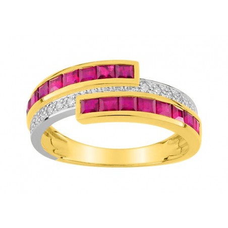 Bague  Rubis 1.33 cts diamant 0,06 ct or 750