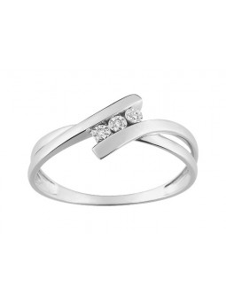 Bague  trilogy diamants 0,01 ct