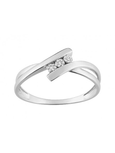 Bague  trilogy diamants 0,01 ct