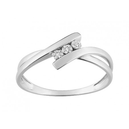 Bague  trilogy diamants 0,01 ct