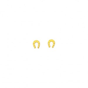 Boucles d'oreilles  OR JAUNE 750 FER A CHEVAL