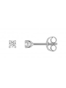 Boucles d'oreilles CLOUS Diamant 0.15 GRIS OR750