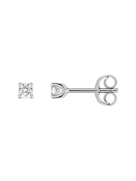 Boucles d'oreilles CLOUS Diamant 0.15 GRIS OR750