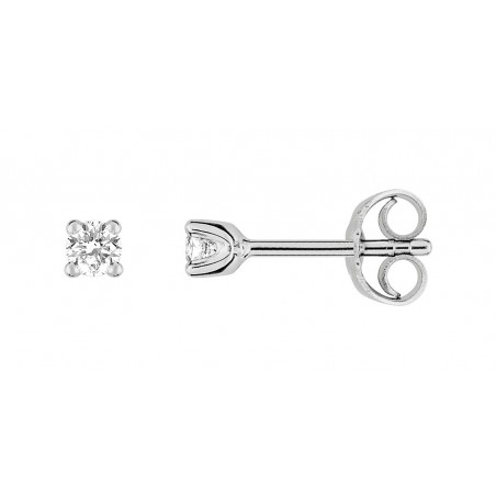 Boucles d'oreilles CLOUS Diamant 0.15 GRIS OR750