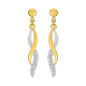 Boucles d'oreilles Pendantes diamant 0,008 bicolore or 750