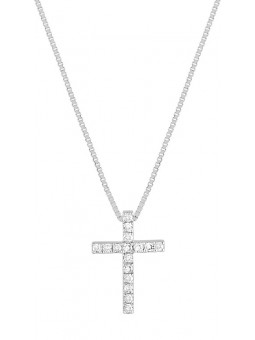 Collier diamant  0,08 gris or 750