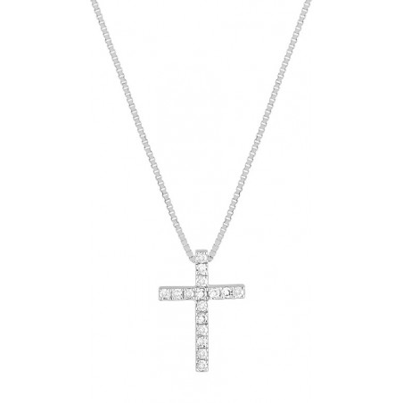 Collier diamant  0,08 gris or 750
