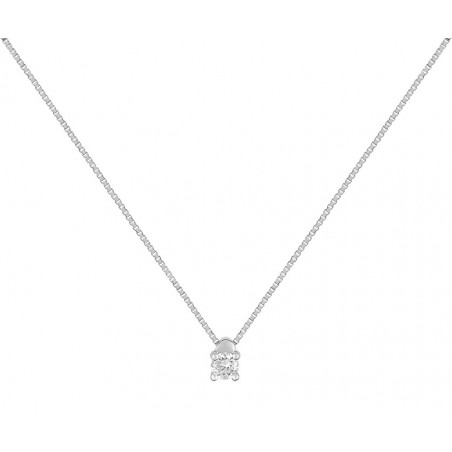 Collier OR GRIS SOLITAIRE 0.072 ct - Or 750