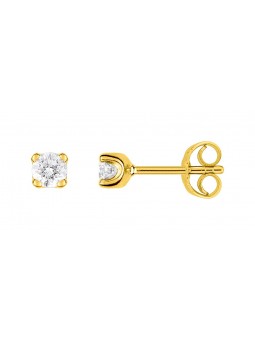 Boucles d'oreilles or jaune 750/000 - diamant 0.15 ct