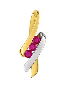 Pendentif rubis bicolore or750