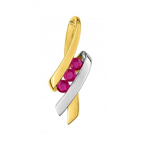 Pendentif rubis bicolore or750