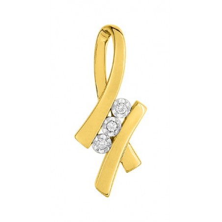 Pendentif trilogy diamants 0,03 ct